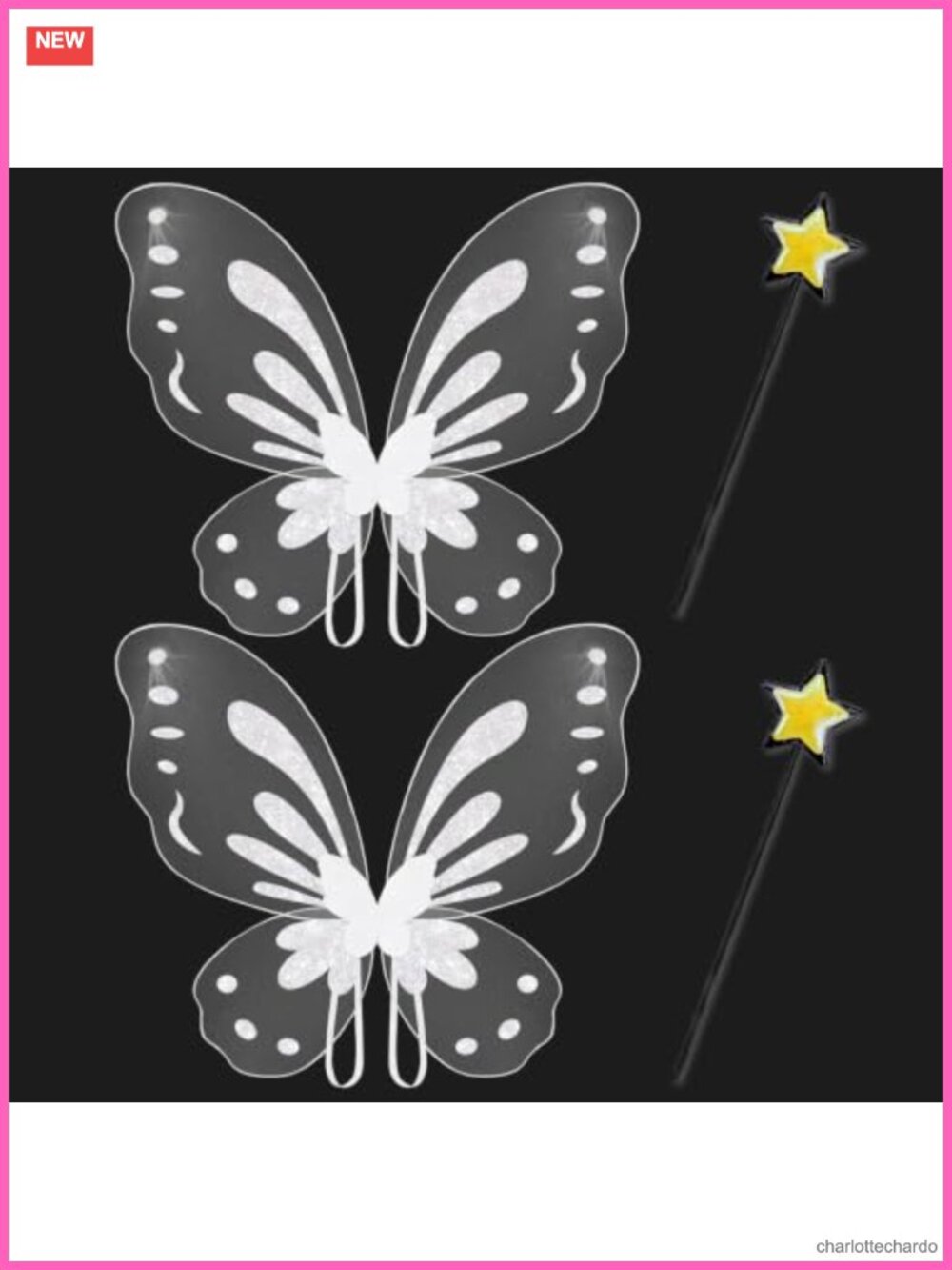 White Fairy Wings Set for Adults Halloween Costume Accessories